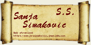 Sanja Simaković vizit kartica